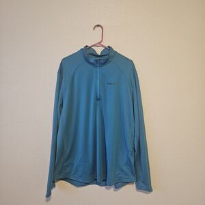 SIMMS Men's XL Solarflex Plus UPF 50 1/4 Zip Pullover Hiking Fishing Blue
